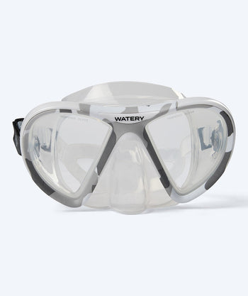 Watery diving mask for adults (from 12 years) - Rudder Camo - Clear
