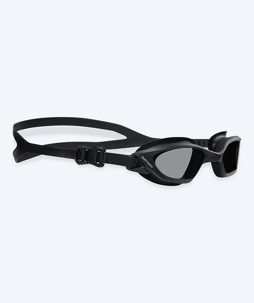 Watery exercise swim goggles - Saunton - Black (Smoke lens)