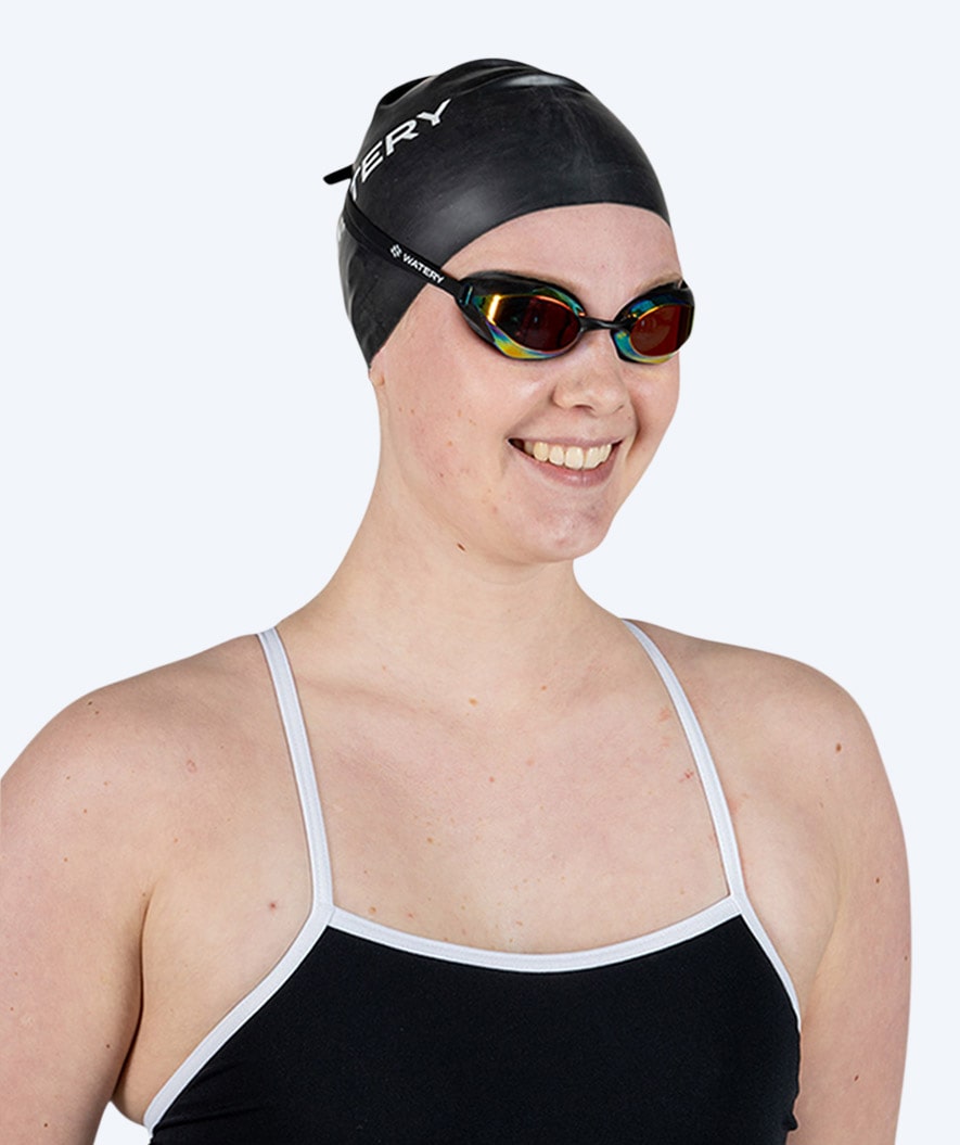 Watery swim cap for long hair - Signature - Black