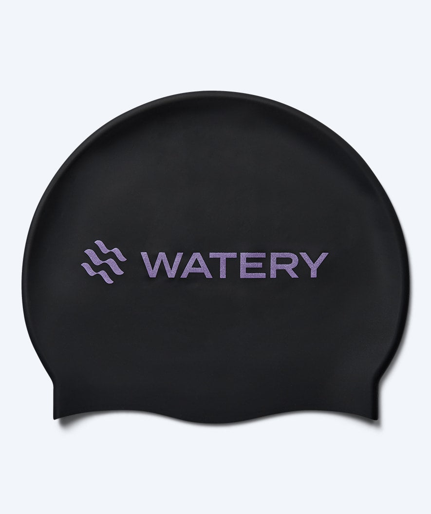 Watery swim cap - Signature Metallic - Black/Purple