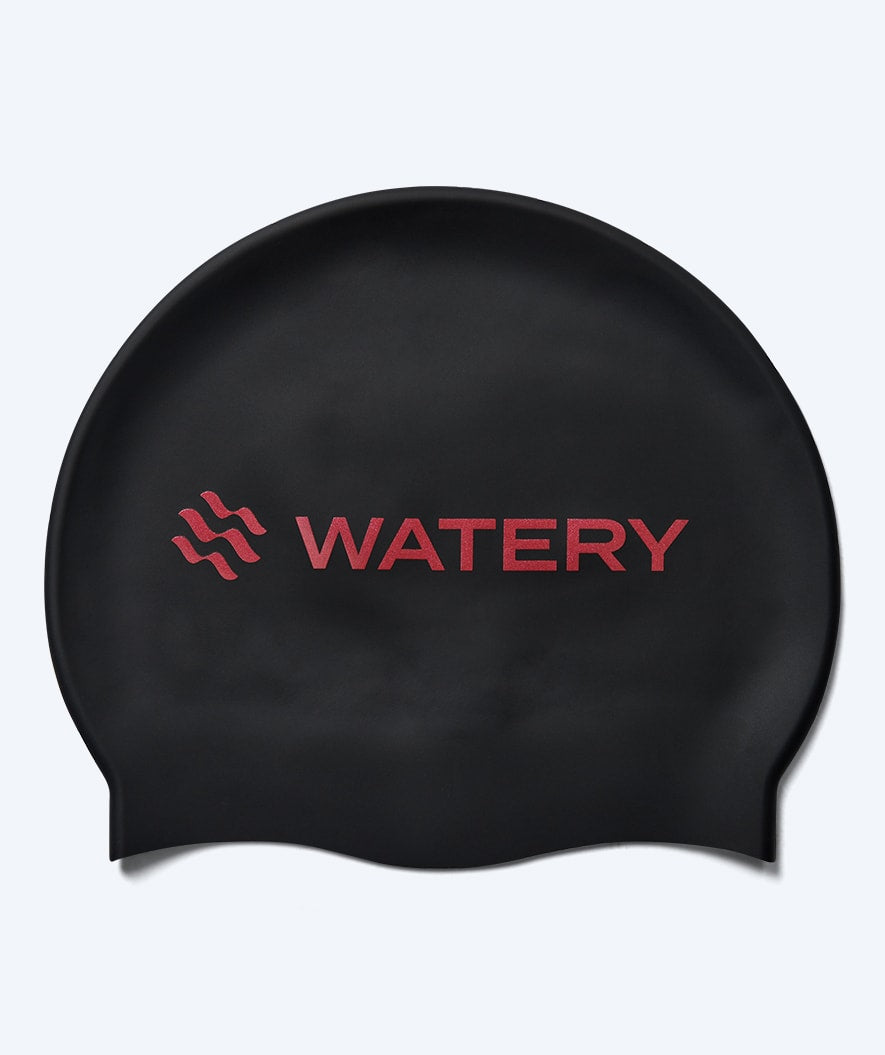 Watery swim cap - Signature Metallic - Black/red