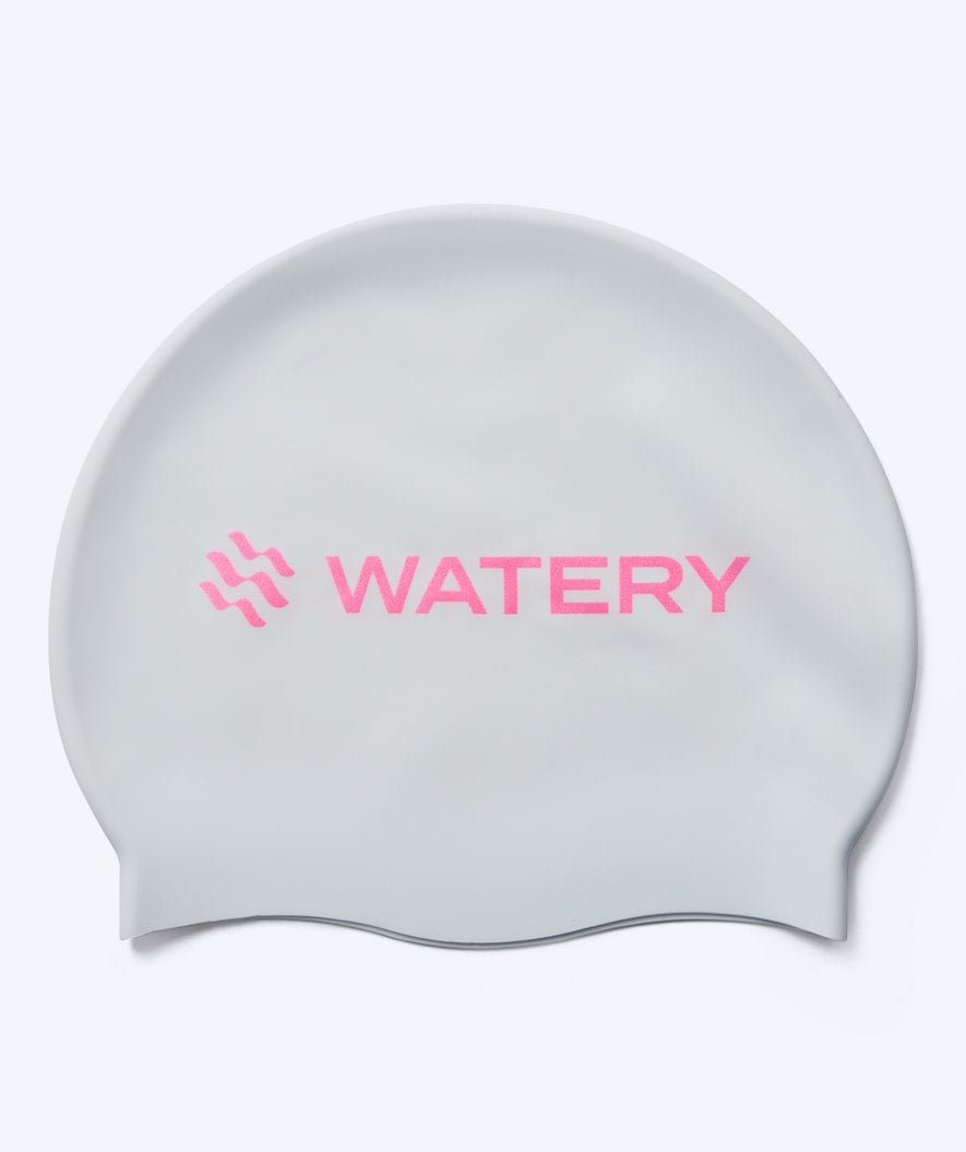 Watery swim cap - Signature Metallic - White/pink