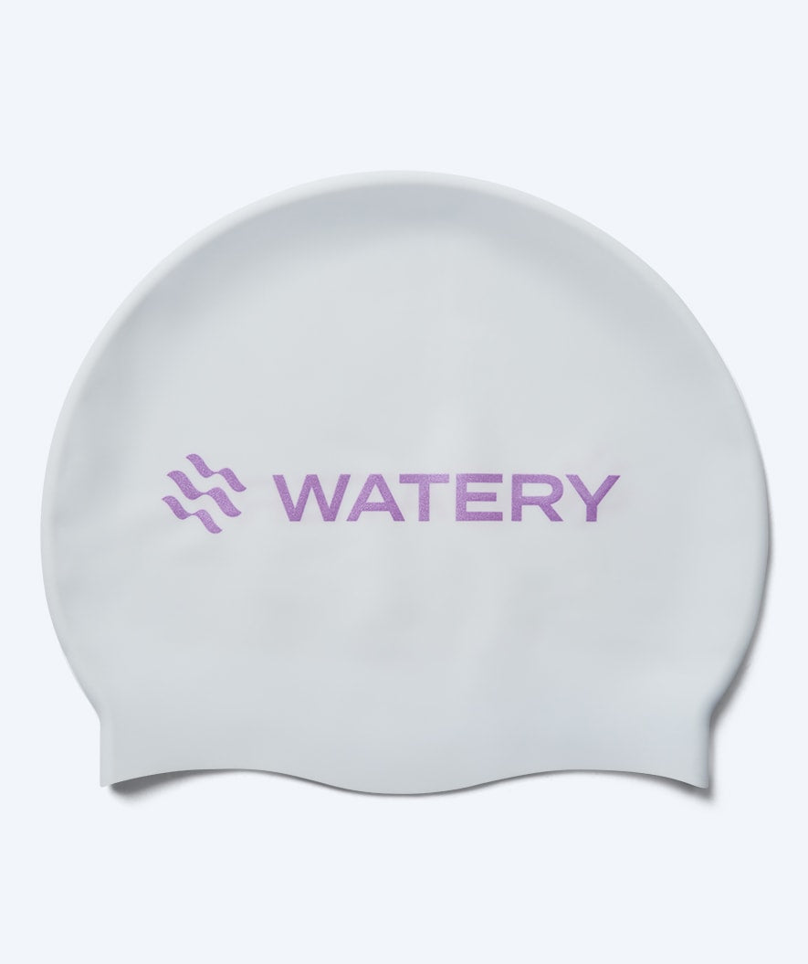 Watery swim cap - Signature Metallic - White/purple