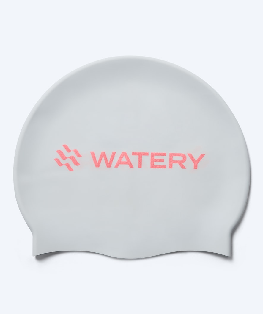 Watery swim cap - Signature Metallic - White/pink