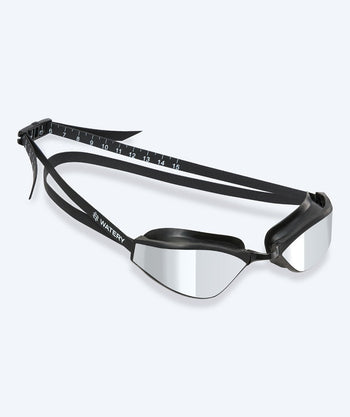 Watery Elite swimming goggles - Storm Racer Mirror - Black/silver