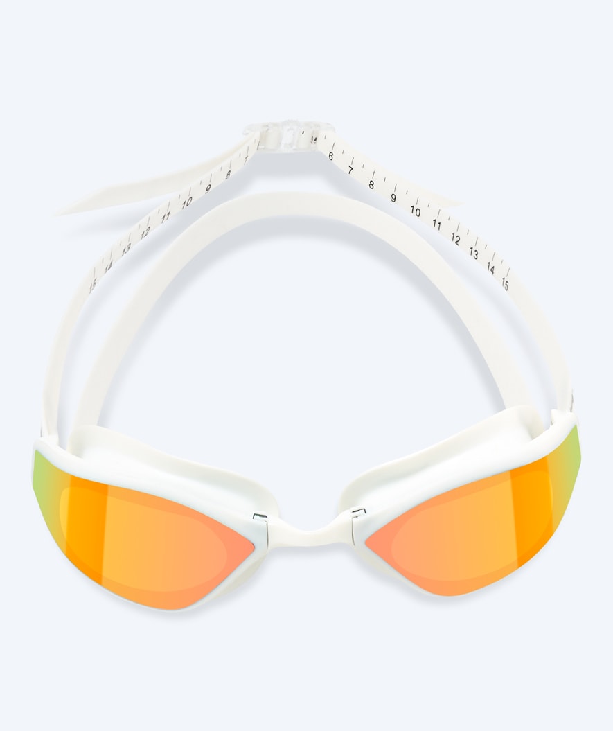 Watery Elite swim goggles - Storm Racer Mirror - White/Gold