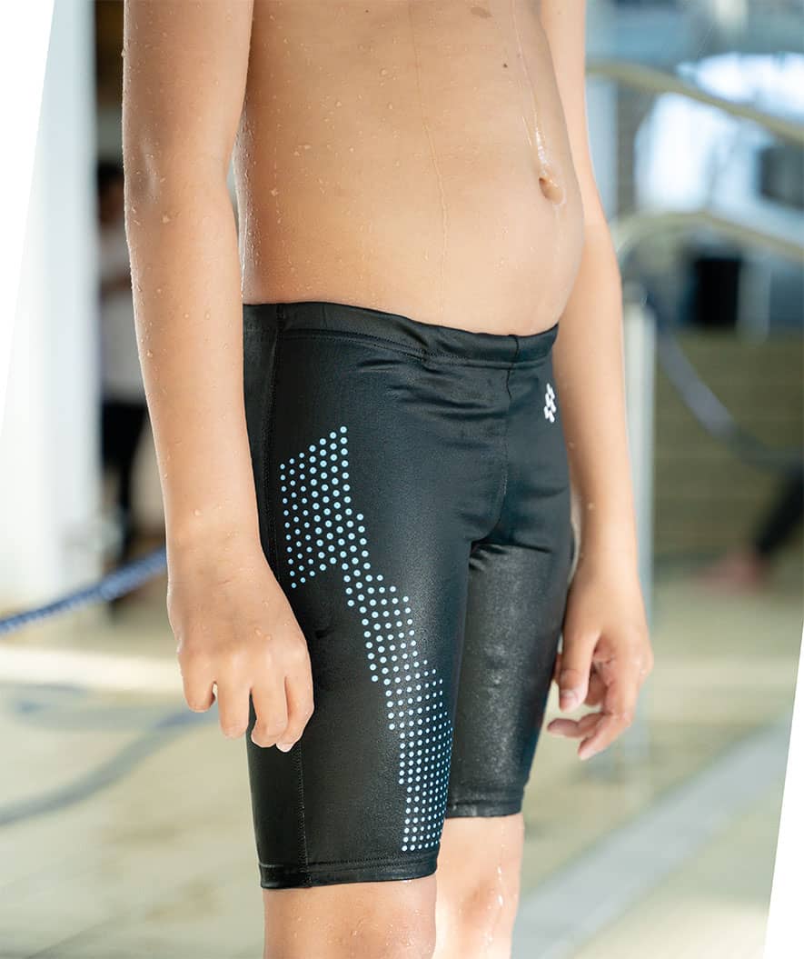 Watery long swim trunks for boys - Surfy Eco - Blue Picks