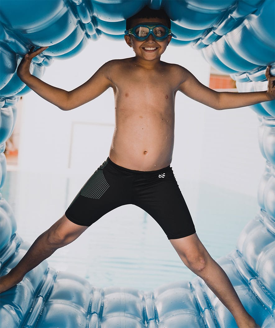 Watery long swim trunks for boys - Green Corner