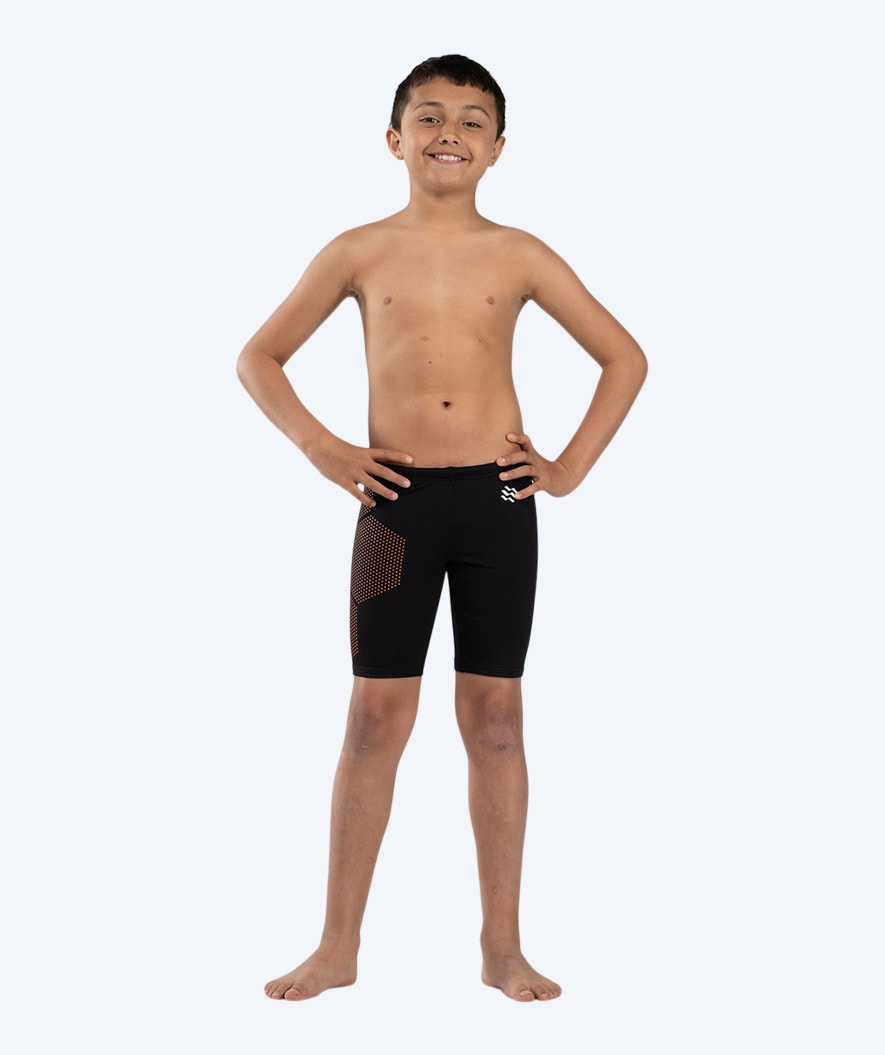 Watery long swim trunks for boys - Surfy Eco - Orange Corner