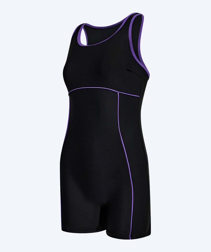 Watery swimsuit with skirt for women - Tirta - Black/purple