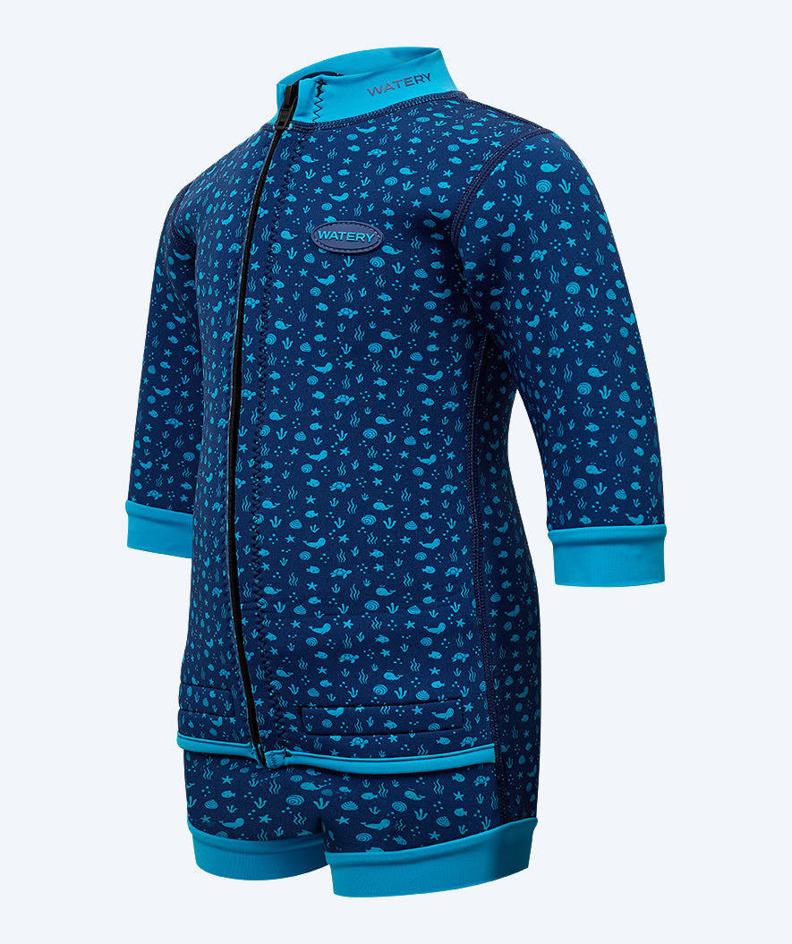 Watery wetsuit for baby - Tropical Wrap'n Nappy - Atlantic Blue