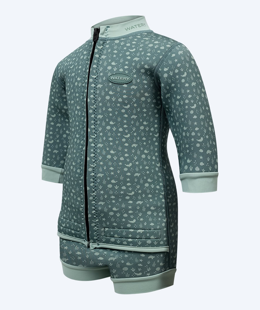 Watery wetsuit for baby - Tropical Wrap'n Nappy - Green