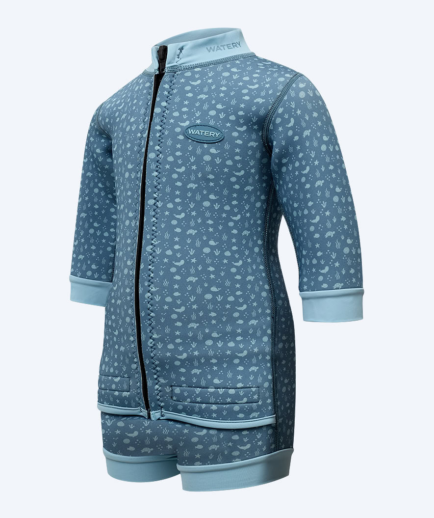 Watery wetsuit for baby - Tropical Wrap'n Nappy - Light blue