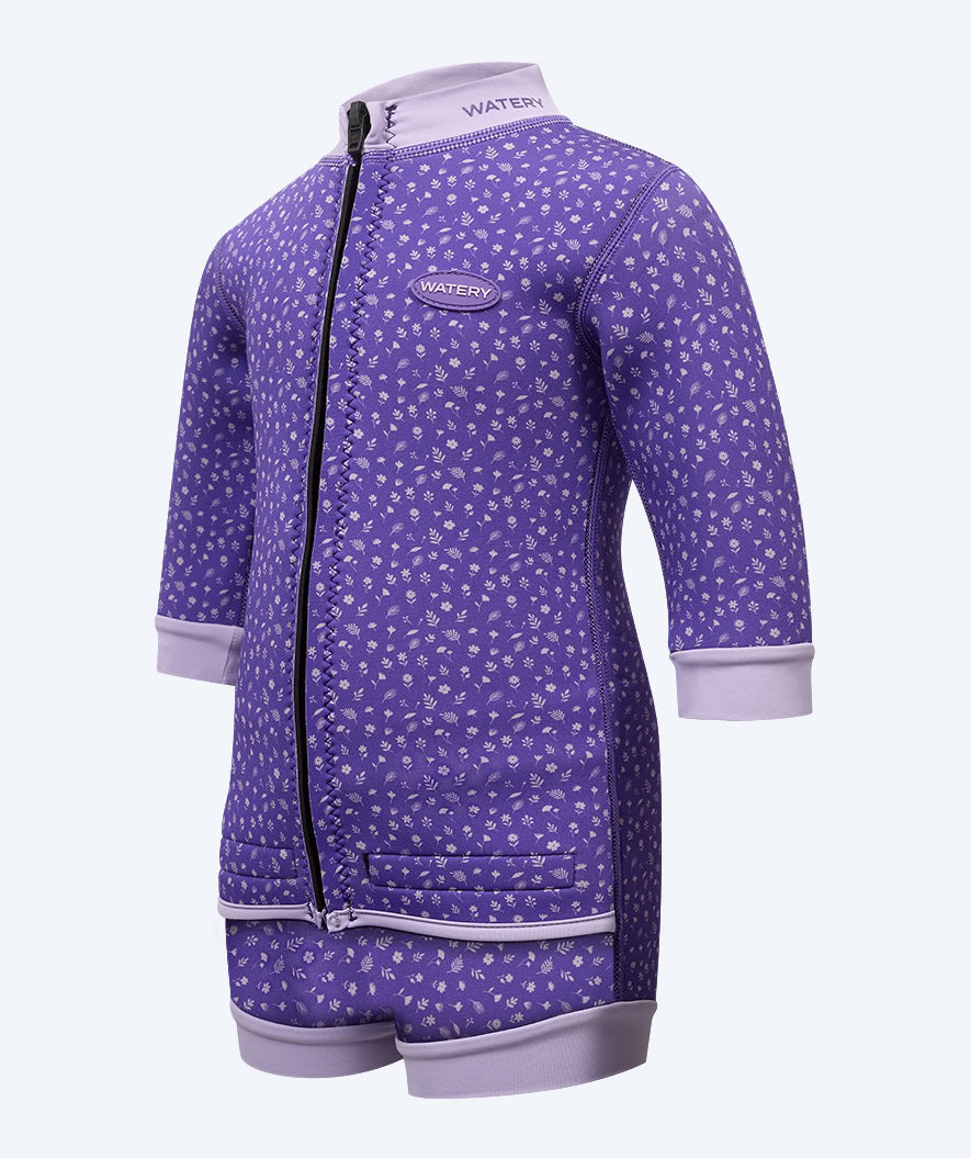 Watery wetsuit for baby - Tropical Wrap'n Nappy - Purple