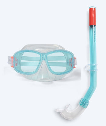 Watery Combo snorkel set for kids (4-10) - Wyre - White/blue