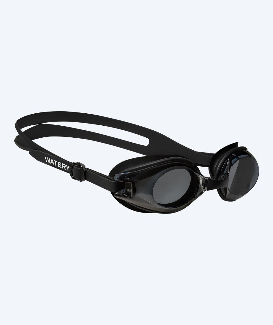 Watery nearsighted swimming goggles with prescription for adults - (-1.5) – (-7.0) - Biminis - Black (Smoke lens)