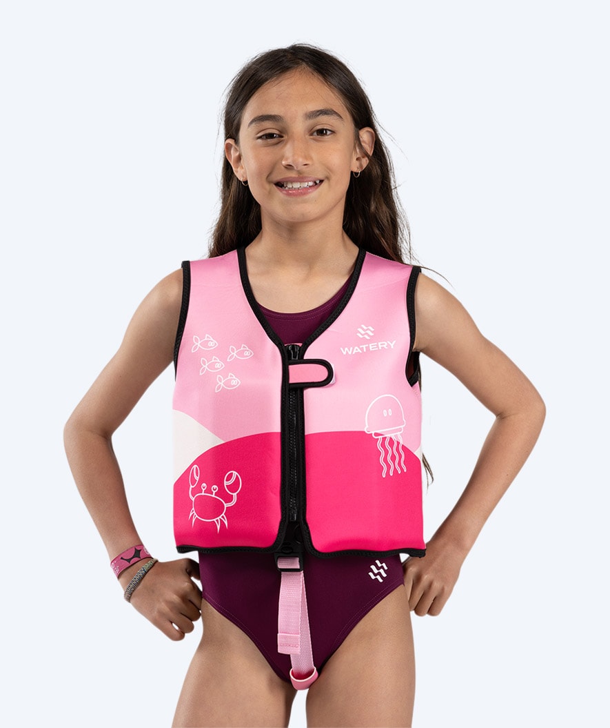Watery swim vest for children (1-6) - Active - Atlantic Pink