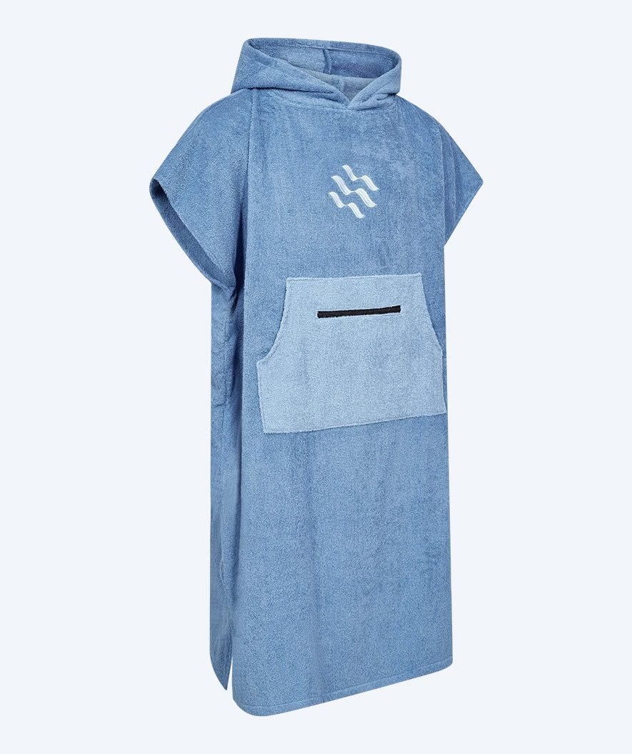 Watery bathing poncho for adults - Cotton - Atlantic Blue