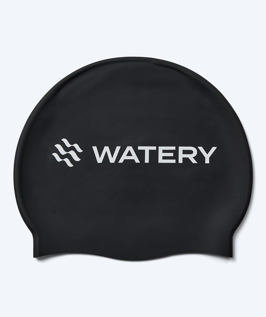 Watery swim cap for kids (3-10) - Signature - Black