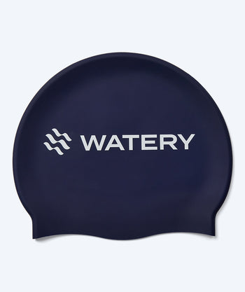 Watery swim cap for kids (3-10) - Signature - Dark blue