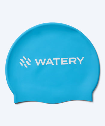 Watery swimming cap for kids (3-10) - Signature - Light blue