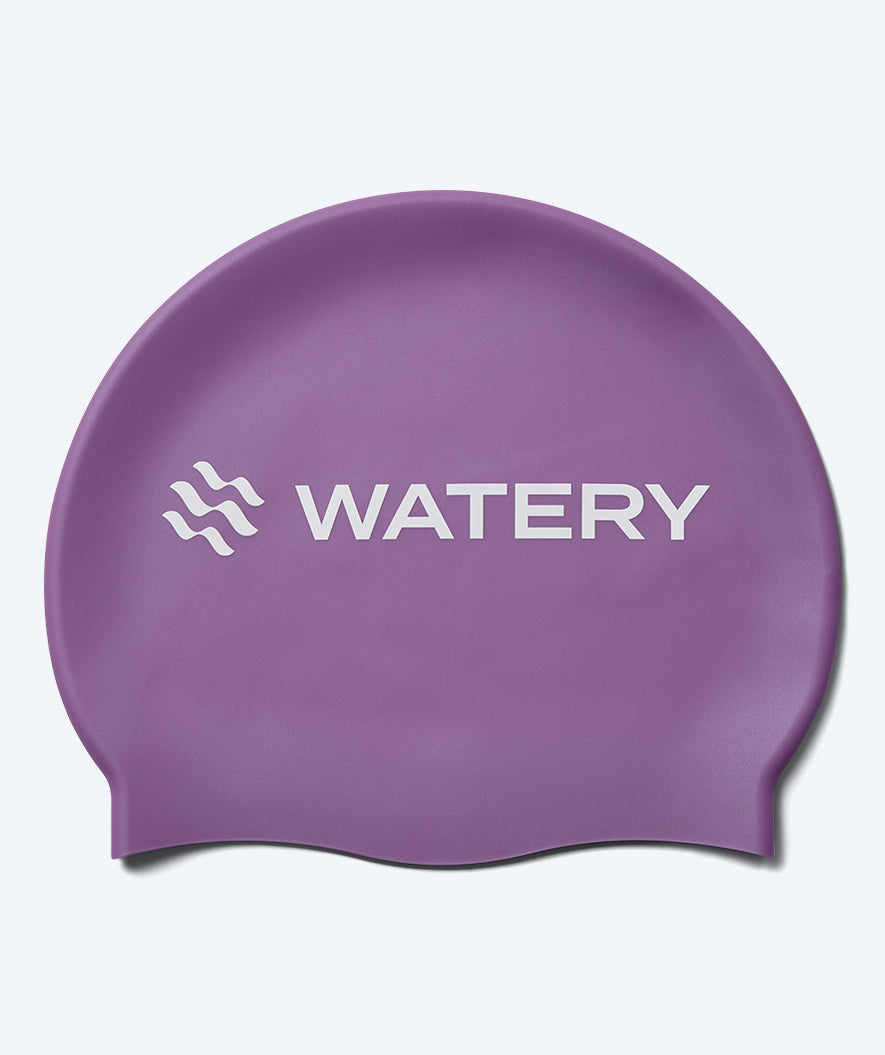 Watery swim cap for kids (3-10) - Signature - Purple