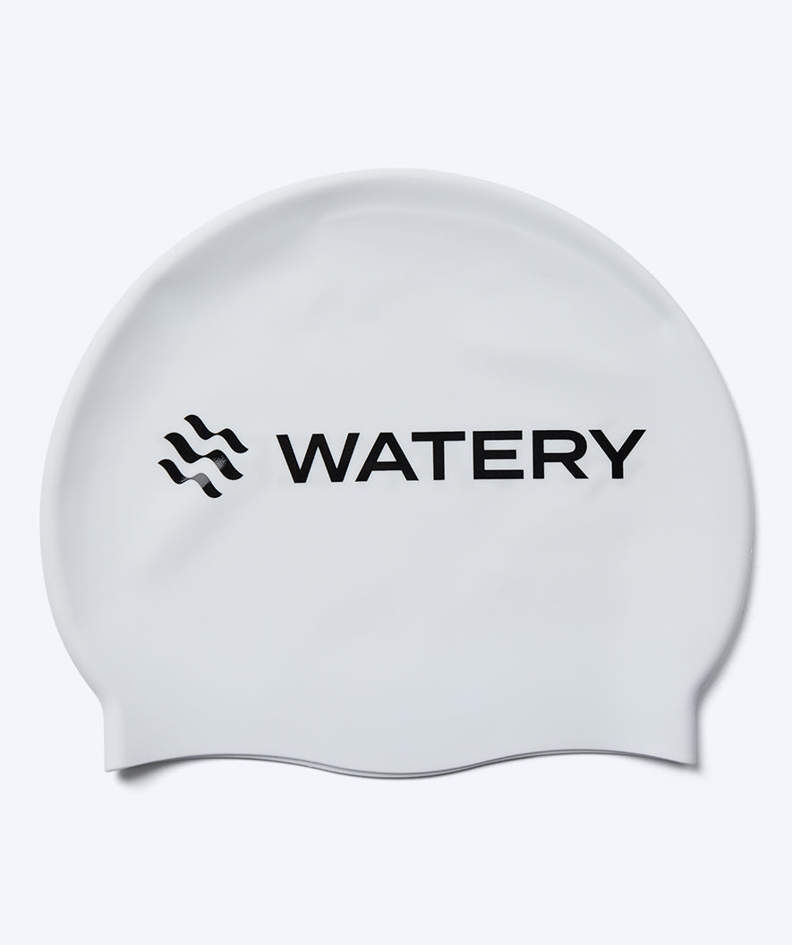 Watery swim cap for kids (3-10) - Signature - White