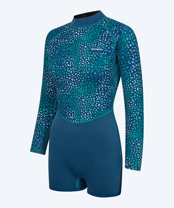 Watery neoprene springsuit for women - Compass - Green/Blue
