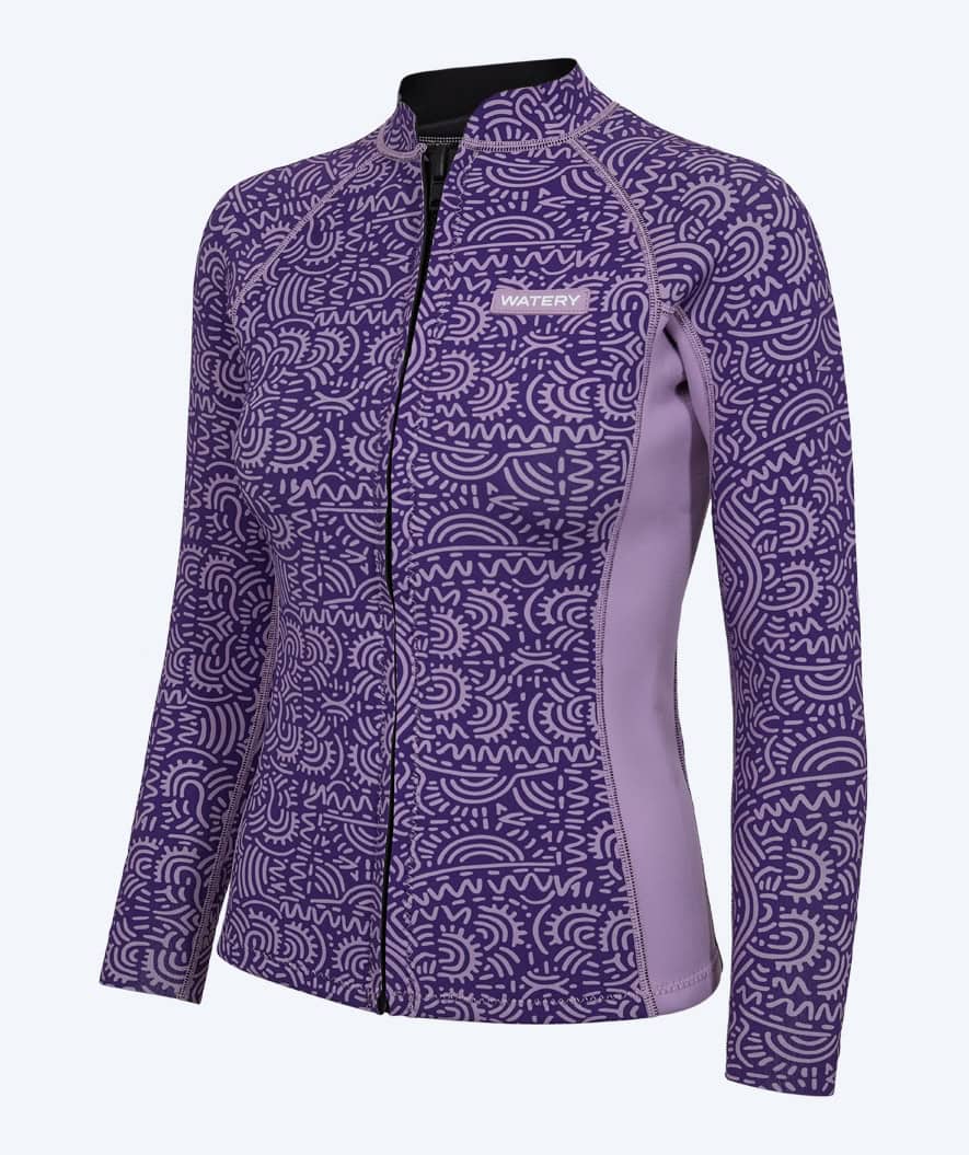 Watery zip-up wetsuit top for women - Lodge - Purple