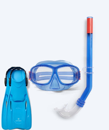 Watery snorkel set for kids (4-10) - Wyre/Fleetwood - Dark Blue/Blue