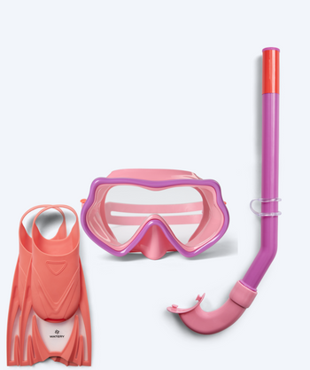 Watery snorkel set for kids (4-10) - Pulina/Bimasha - Pink/Pink