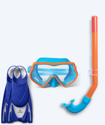Watery snorkel set for kids (4-10) - Pulina/Bimasha - Orange/dark blue