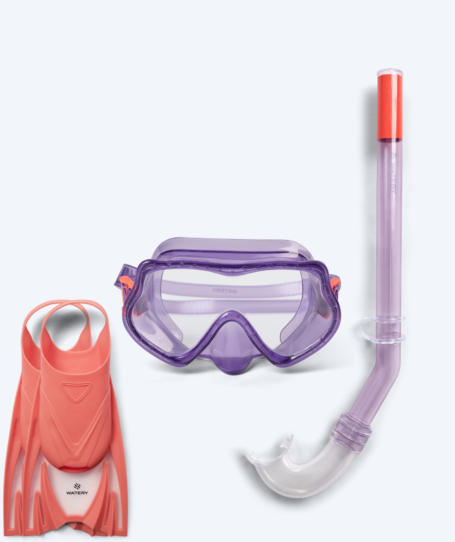 Watery snorkel set for kids (4-10) - Winslet/Bimasha - Purple/Pink
