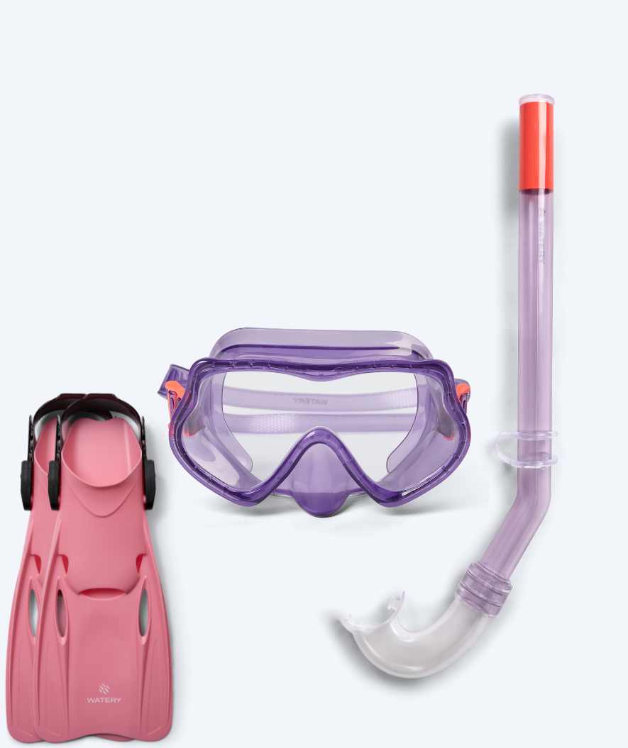 Watery snorkel set for kids (4-10) - Winslet/Fleetwood - Purple/Pink