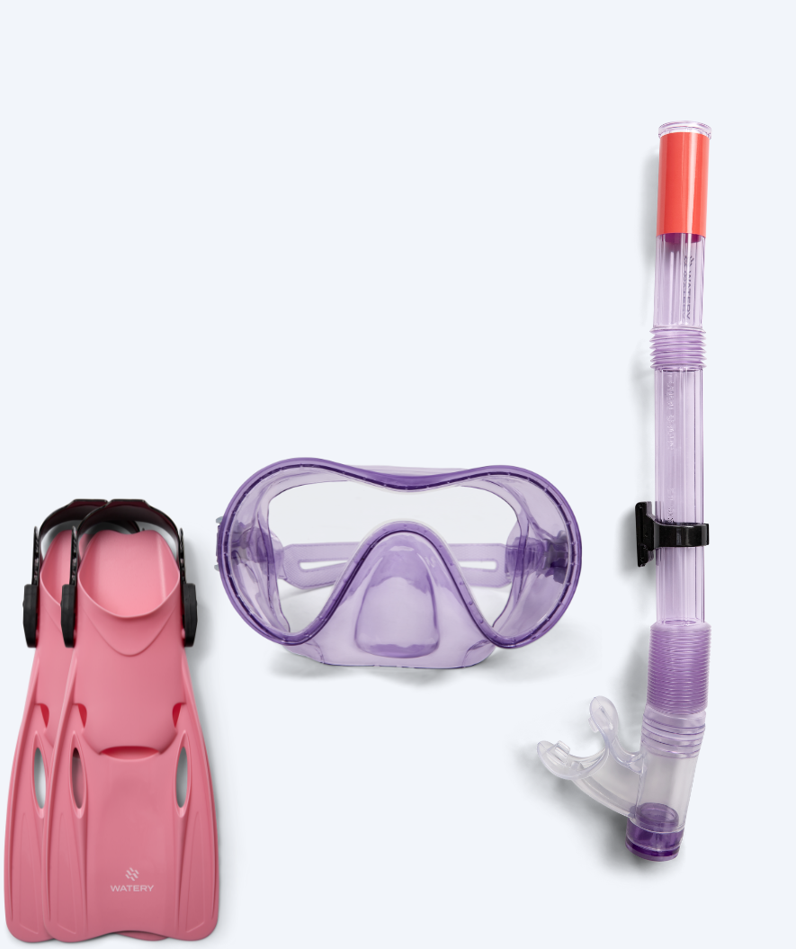 Watery snorkel set for junior (8-15) - Jubal/Fleetwood - Purple/Pink