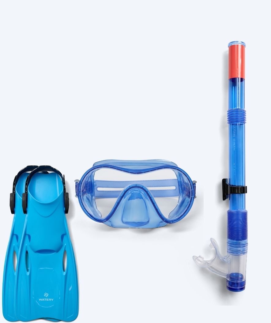 Watery snorkel set for junior (8-15) - Jubal/Fleetwood - Blue/Blue