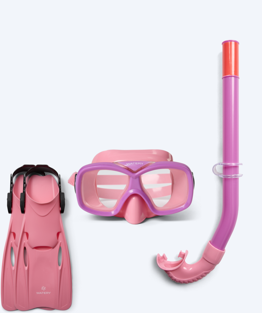 Watery snorkel set for junior (8-15) - Misu/Fleetwood - Pink/Pink