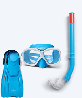 Watery snorkel set for junior (8-15) - Misu/Fleetwood - Blue/Blue