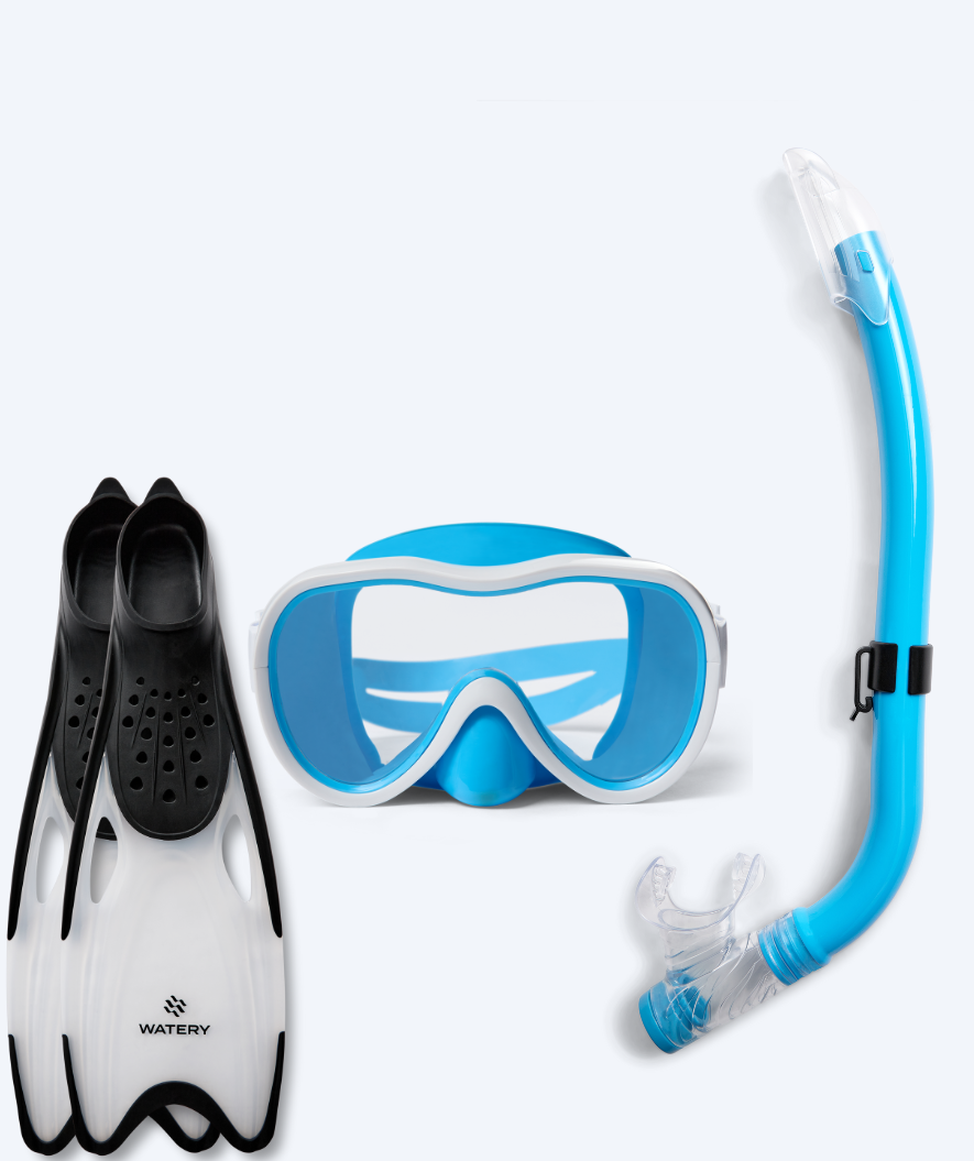 Watery snorkel set for junior (8-15) - Odine/Rilian - Blue/black