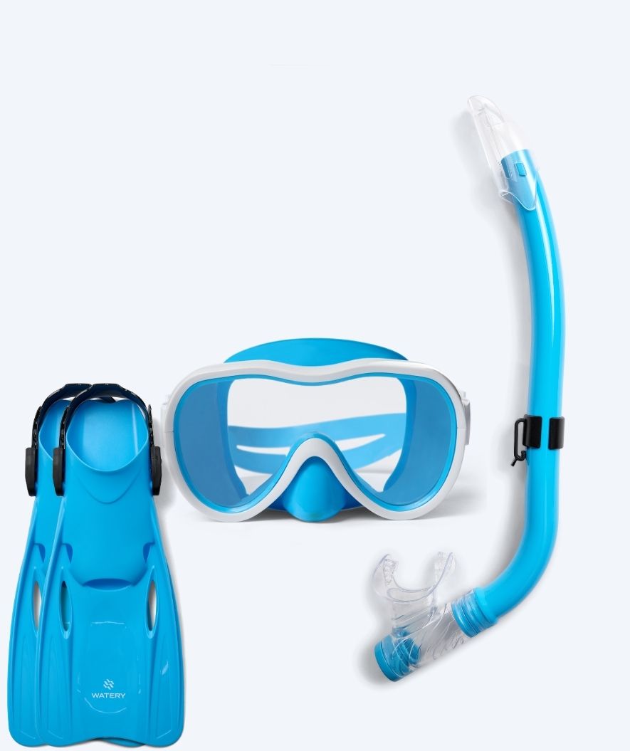 Watery snorkel set for junior (8-15) - Odine/Fleetwood - Blue/Blue