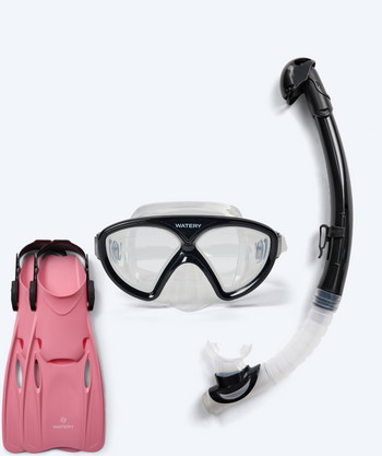 Watery snorkel set for junior (8-15) - Ohio/Fleetwood - Black/Pink