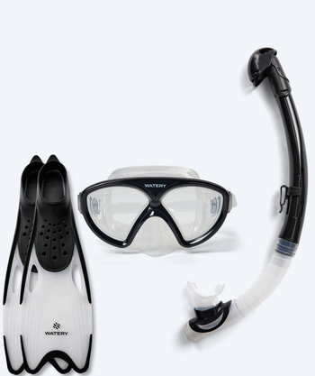 Watery snorkel set for junior (8-15) - Ohio/Rilian - Black/Black
