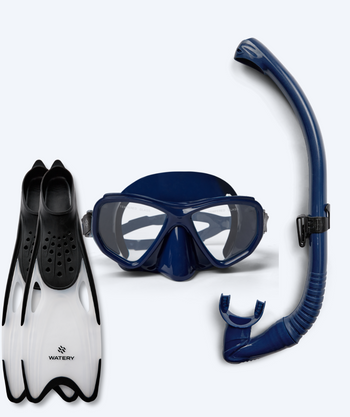 Watery snorkel set for adults (from 15 years) - Fenton/Rilian - Dark blue/black