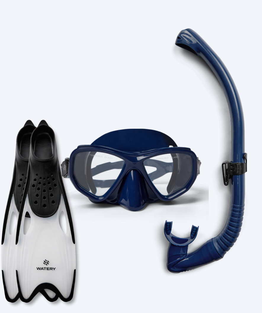 Watery snorkel set for adults (from 15 years) - Fenton/Rilian - Dark blue/black