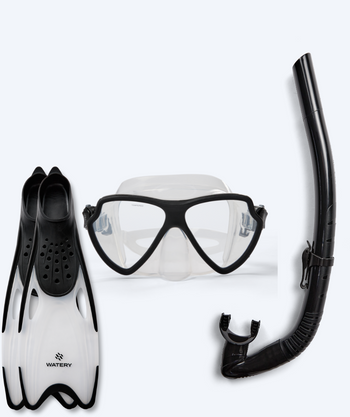 Watery snorkel set for adults (+15) - Itzel/Rilian - Black