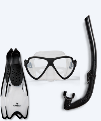 Watery snorkel set for adults (from 15 years) - Itzel/Rilian - Black