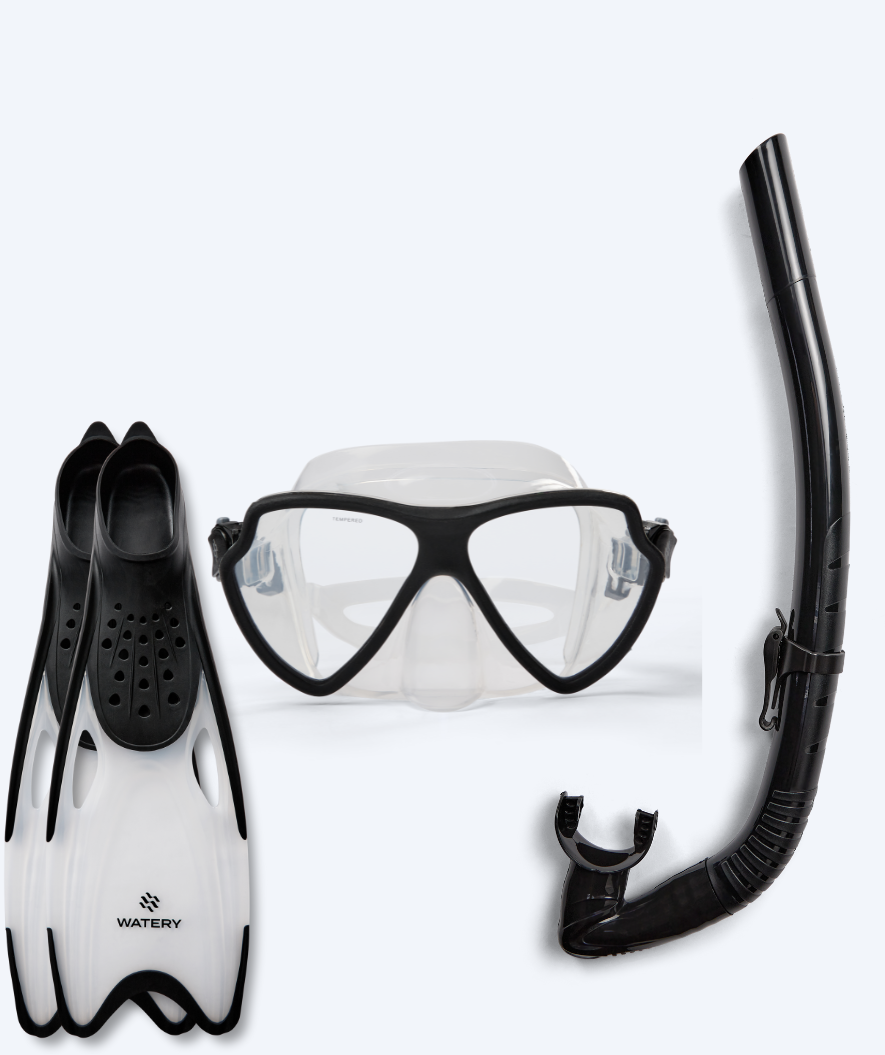 Watery snorkel set for adults (from 15 years) - Itzel/Rilian - Black