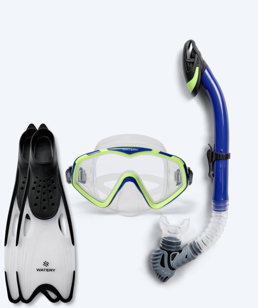 Watery snorkel set for adults (from 15 years) - Leach/Rilian - Blue/black