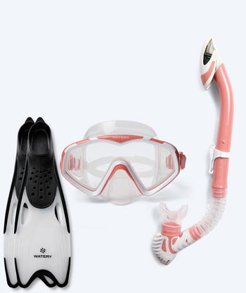 Watery snorkel set for adults (from 15 years) - Leach/Rilian - Pink/Black