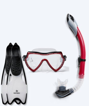 Watery snorkel set for adults (+15) - Nebula/Rilian - Red/Black